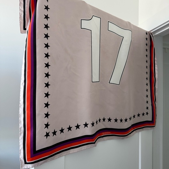 Givenchy purple lavender ‘17’ square silk twill scarf - Picture 3 of 4